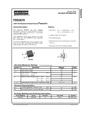 FDD3670 Datasheet PDF Fairchild Semiconductor