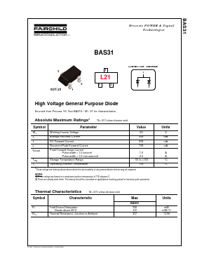 BAS31 Datasheet PDF Fairchild Semiconductor