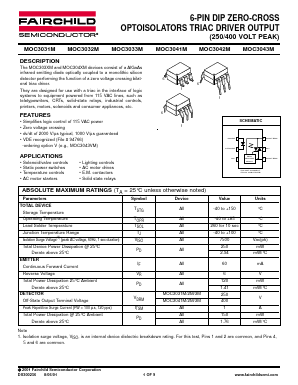 MOC3032VM Datasheet PDF Fairchild Semiconductor