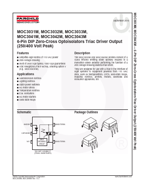 MOC3032TVM Datasheet PDF Fairchild Semiconductor