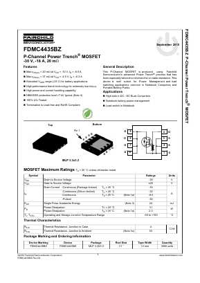 FDMC4435BZ Datasheet PDF Fairchild Semiconductor
