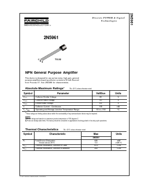 2N5961 Datasheet PDF Fairchild Semiconductor
