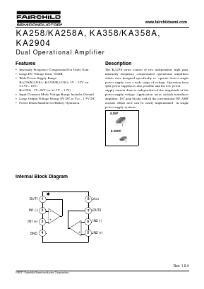 KA358 Datasheet PDF Fairchild Semiconductor