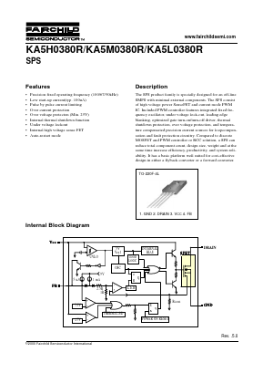 KA5M0380 Datasheet PDF Fairchild Semiconductor