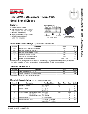 1N4148WS Datasheet PDF Fairchild Semiconductor