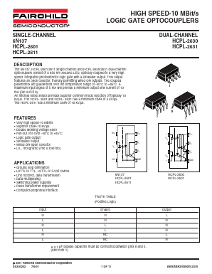 6N137 Datasheet PDF Fairchild Semiconductor