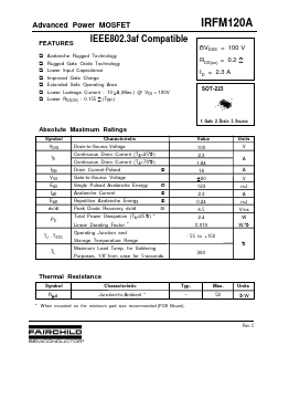 IRFM120ATF Datasheet PDF Fairchild Semiconductor