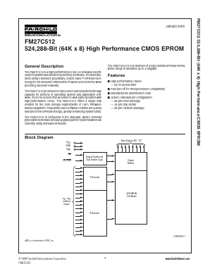 FM27C512N70L Datasheet PDF Fairchild Semiconductor