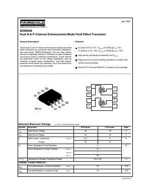 NDS8958 Datasheet PDF Fairchild Semiconductor