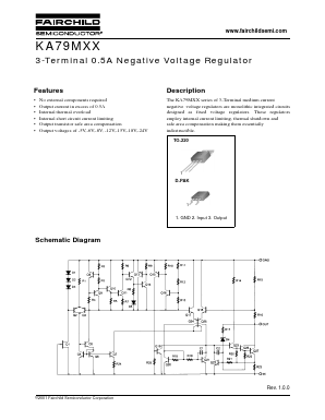 KA79M05R Datasheet PDF Fairchild Semiconductor