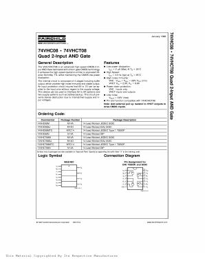 74VHC08SJX Datasheet PDF Fairchild Semiconductor