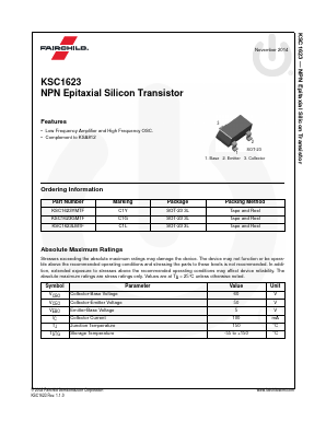 KSC1623GMTF_NL Datasheet PDF Fairchild Semiconductor