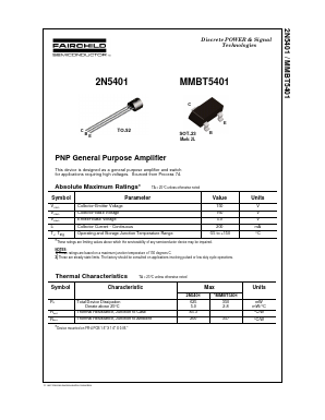 2N5401 Datasheet PDF Fairchild Semiconductor