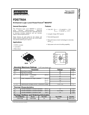 FDS7760A Datasheet PDF Fairchild Semiconductor