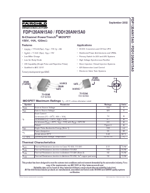 FDD120AN15A0 Datasheet PDF Fairchild Semiconductor