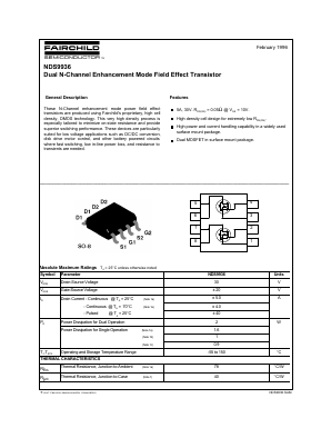 NDS9936 Datasheet PDF Fairchild Semiconductor
