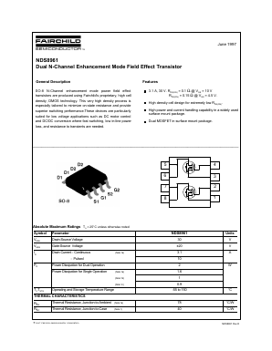 NDS8961 Datasheet PDF Fairchild Semiconductor