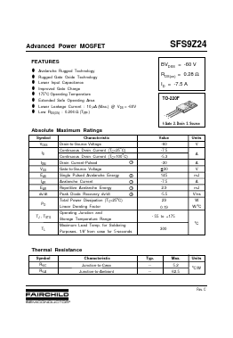 SFS9Z24 Datasheet PDF Fairchild Semiconductor