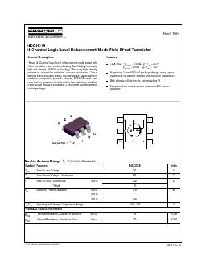 NDC651N Datasheet PDF Fairchild Semiconductor