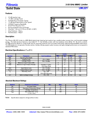 LML221 Datasheet PDF Filtronic PLC