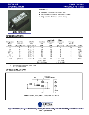 4132 Datasheet PDF Filtronic PLC