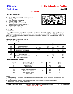 LMA443 Datasheet PDF Filtronic PLC