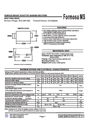 SS315 Datasheet PDF Formosa Technology