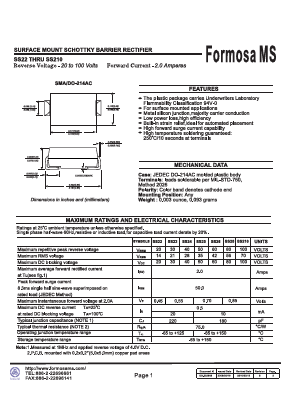SS26 Datasheet PDF Formosa Technology