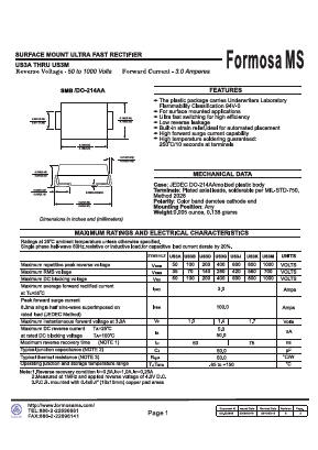 US3A Datasheet PDF Formosa Technology