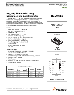 MMA7331LC Datasheet PDF Freescale Semiconductor