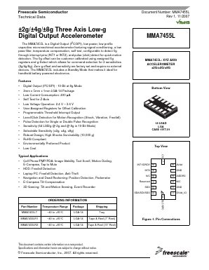 MMA7455L Datasheet PDF Freescale Semiconductor