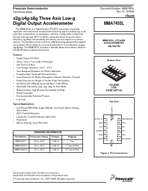 MMA7455L Datasheet PDF Freescale Semiconductor