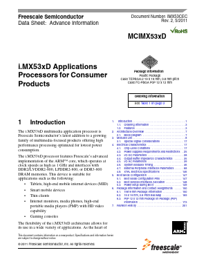 PCIMX538DZK1C Datasheet PDF Freescale Semiconductor
