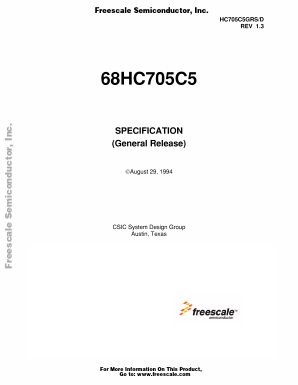 MC68HC705C5 Datasheet PDF Freescale Semiconductor