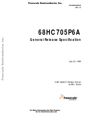 MC68HC705P6A Datasheet PDF Freescale Semiconductor
