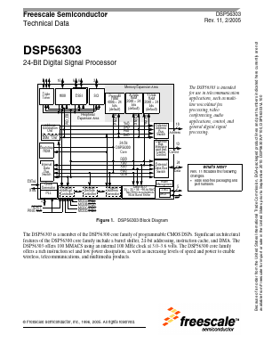 DSP56303VL100 Datasheet PDF Freescale Semiconductor