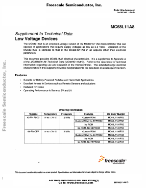 MC68L11A8 Datasheet PDF Freescale Semiconductor