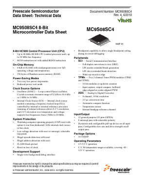 S9S08SC4E0MTG Datasheet PDF Freescale Semiconductor