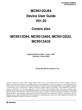 MC9S12D64 Datasheet PDF Freescale Semiconductor