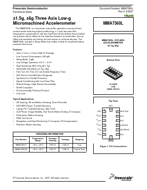 MMA7360LT Datasheet PDF Freescale Semiconductor