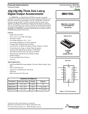 MMA7456L Datasheet PDF Freescale Semiconductor