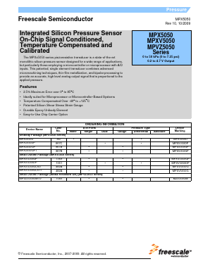 MPXV5050GP Datasheet PDF Freescale Semiconductor