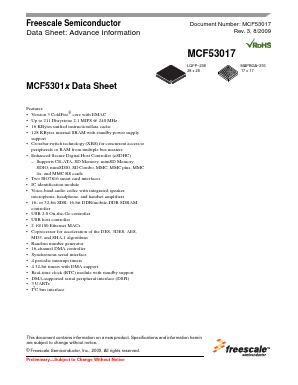 MCF53010 Datasheet PDF Freescale Semiconductor