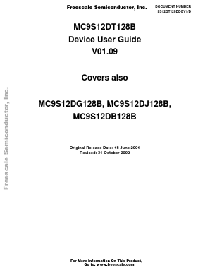 MC9S12DG128B Datasheet PDF Freescale Semiconductor