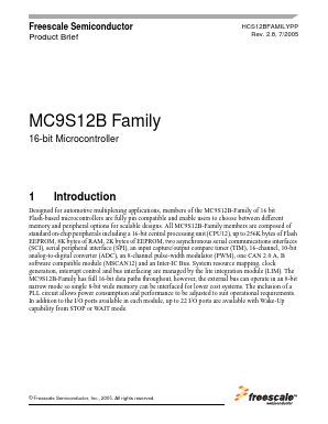 MC9S12B64VPV Datasheet PDF Freescale Semiconductor