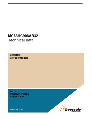 MC908AB32CFUE Datasheet PDF Freescale Semiconductor