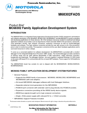 M68302ADI-PC Datasheet PDF Freescale Semiconductor