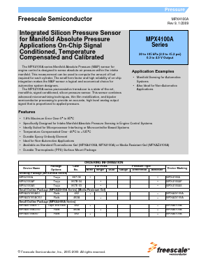 MPX4100A Datasheet PDF Freescale Semiconductor