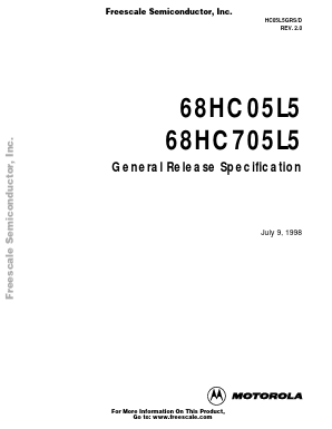 MC68HC05L5 Datasheet PDF Freescale Semiconductor