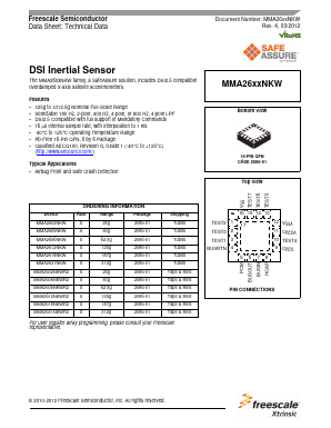 MMA26XXNKW Datasheet PDF Freescale Semiconductor